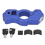 PLKYZMCDK Motorrad-Lenkergriff-Sicherheitsschloss, Anti-Diebstahl-Bremshebelschloss, Universal-Motorrad-Handgriff-Gasschloss mit 2 Schlüsseln, Aluminium-Edelstahl-Drahtschutz für Motorräder