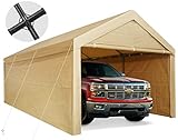 COBIZI 3x6m Garagenzelt Carport Hochwertige, Tragbare Garage mit Abnehmbaren Seitenwänden und Türen, Autoüberdachung mit Verdickten und Verstärkten Stahlrohrverbindungen für Auto und Lagerung, Gelb