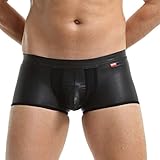 Männer Boxer Shorts Leder Sissy Dessous Party Club Boxershort Herren Underwear Beutel Boxer Briefs Pu Leder Unterwäsche Retroshorts Boxershorts Günstig Erotisch Stretch