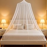 Weißes Polyester Moskitonetz Bett Für Doppelbetten Einzelbett(0.6m X 2.5m X 10.5m), Moskitonetz Outdoor, Mückennetz Bett, Ideal Für Camping Reise Und Zu Hause