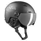 BLACK CREVICE Skihelm mit Visier Kirchberg schwarz, L (58-61cm)…