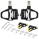 SPD SL Klickpedale für Shimano System - rutschfeste MTB/Rennrad/Gravel Pedale mit Chromoly-Achse & Nylon-Gehäuse - Inkl. Cleats + Werkzeugset (Kompatibel SPD-SL)