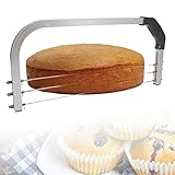 ARBGO Tortenschneider, Drähte Tortenschneider, Tortenbodenschneider Verstellbar mit 3 Edelstahl Draht, Drahtkuchenrichtmaschine Kuchen Sägezahn Edelstahl DIY Backwerkzeuge