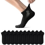 TUUHAW Sneaker Socken Herren Damen Sportsocken 10Paar Halbsocken Kurze Atmungsaktive Baumwolle Schwarz 39-42