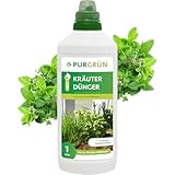 Purgrün® Bio-Kräuterdünger 1 Liter – Für ein intensives Aroma – Premium-Flüssigdünger für den Bio-Anbau – Extra Kalium für gesundes Kräuter – Ergiebiges Konzentrat für 100 Liter Gießwasser