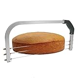 miihgnos Tortenschneider Tortenbodenschneider, Tortenmesser 3 Klingen Verstellbar Edelstahl, Kuchenschneider Tortensäge Rostschutz Professionelle für Kuchen, Brot und Lebensmittel