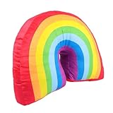MOTHNUR Regenbogen Kissen Dekokissen Plüsch Kuschelkissen mit PP Baumwollfüllung Weiches Zierkissen für Wohnzimmer Schlafzimmer Sofa Auto Geschenk