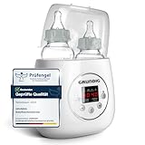 Grundig Flaschenwärmer Baby Fläschchenwärmer 3in1 - Anti Bauchweh Automatik für 2 Flaschen I Babykostwärmer mit Reise Sterilisator für Babyflaschen Gläschenwärmer Warmhalter baby bottle warmer