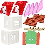 Mirthben Großen BauSteine Haus Zubehör Kompatibel mit Duplo Steine, Zusammengebaut Duplo Bauernhof Spielhaus Vergnügungspark Zubehör, Geeignet für Jungen und Mädchen ab 3 Jahren