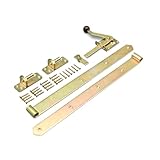 Universelles Beschlagset für Holztore, Gartentore, Jägerzauntore und Staketenzaun-Tore (gelb verzinkt)