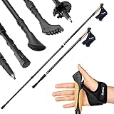 Nordic Walking Stöcke Classic Click & Go I Teleskop verstellbar & super leicht inkl. Workout und Sport App I Wanderstöcke mit Anti-Shock Dämpfung I Auswählbar mit Tragetasche (Click & Go)