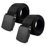 Gürtel Herren Arbeitsgürtel Gürtel Ohne Löcher - 2er Arbeitsgürtel Herren Unisex Gürtel Nylon Outdoor Stoff Gürtel, Keine Metallschnalle, Schneller-Pass-durch-die-Flughafensicherheit, Geschäftsreise