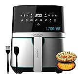Cecotec Heißluftfritteuse 5,5 L Cecofry Full Inox 5500 Pro mit Zubehör. 1700 W, Kompaktes und Digitale, Diät-Fritteuse, Edelstahlausführung, ölfrei, PerfectCook, Inklusive Zubehör