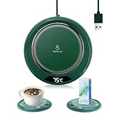 teasteam Kaffeebecherwärmer für Schreibtisch, USB-Aufladung mit 3 Temperatureinstellungen und Display, tragbarer USB-Becherwärmer mit 8 Stunden automatischer Abschaltung, Büro/Zuhause, Smart Touch