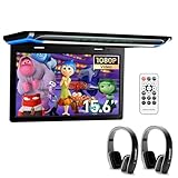 XTRONS 15,6“ Digital TFT 16:9 FHD Bildschirm für Auto Bus unterstützt 1080P Video Auto Overhead Player Auto Monitor mit HDMI Port Automosphäre LED Licht Windows CE für Urlaub (CM156HD+DWH005x2)