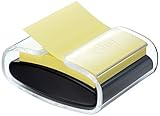 Post-it Z-Notes PRO Abroller, Schwarz und 1 Block Super Sticky Z-Notes, Gelb, 76 mm x 76 mm - für Schule, Zuhause und Büro