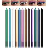 Matt Eyeliner Set - 12 Farben Bunt Gel Eyeliner Wasserfest - Kajal Stifte Glatter & Wischfester & Langanhaltender - Eyeliner Creme Stift Hohe Farbwiedergabe - Colorful Augen Make-up Einfache Anwendung