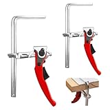 2 Stück Hebelzwinge, Ganzstahl Einhandzwingen Mit Hebelgriff, Schnellspanner Zwinge 60mm Kehlentiefe Und 160mm Kapazität Zum Schleifen, Schneiden