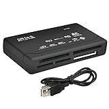 Retoo Kartenleser USB 2.0 7 in 1 Kartenlesegerät, CF/CFII/Ultra, CF/MD, SD/Mini-SD/SDC/SDHC, MMC/MMCII/Ultra, MMC/RS-MMC, MS/MS-MG, Speicherkartenleser, Kartenleseradapter, Schwarz