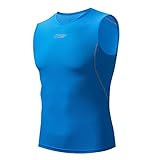 bpbtti Ärmelloses Radunterhemd für Herren, atmungsaktiv, superleicht und feuchtigkeitsableitend, 2 Stück: Blau und Weiß, Groß