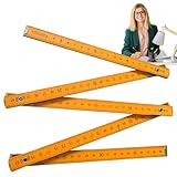 Holz-Klapplineal – -Klapplineal, Holz-Messwerkzeug | Faltbares Messlineal, 1-Meter-Messlineal Aus Holz, Metrisches Maßstabslineal Für Den Arbeitsunterricht