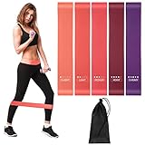 Widerstandsbänder, Fitnessbänder, 5 STK Gymnastikbänder, Resistance Bands mit 5 STK verschiedenen Widerstandsstufen, für Stretching Yoga, mit Tragetasche und Anleitung