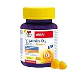 Doppelherz Vitamin D3 - Vitamin D trägt zur normalen Funktion des Immunsystems bei - 40 leckere Gums mit Zitronen-Geschmack