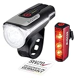 SIGMA SPORT - LED Fahrradlicht Set Aura 80 und BLAZE | StVZO zugelassenes, akkubetriebenes Vorderlicht und Rücklicht mit Bremsfunktion