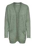 ONLY Damen Lange Strickjacke mit Taschen Stretch Casual Langarm ONLLESLY Open Cardigan Noos Gerippt, Farben:Hellgrün, Größe:XS