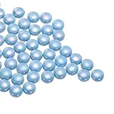 QUARKZMAN Keramikperlen, 70 Stück Flache Keramik-Edelsteine Blau Irisierend 0,23 lbs (0,47-0,87') Keramik-Murmeln Kieselsteine für Vasenfüller Aquarium Dekor DIY Handwerk