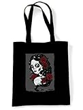 Tribal T-Shirts Damen Tag der Toten Sugar Skull Tattoo Tote Schultertasche, Schwarz, Einheitsgröße