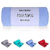 GORILLA SPORTS® Yoga Handtuch - 180 x 60 cm, Saugfähig, Schnelltrocknend, Mikrofaser, Waschmaschinenfest, Farbwahl - Yogahandtuch, Yoga Towel, Strandtuch, Yoga Tuch, Yoga Decke