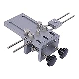 Dübel Bohrlehre 6/8/10mm Bohrhilfe Dübellehre Möbelbau, 3-in-1 Doweling Jig Bohrschablone Führung Kit für Holzbearbeitung