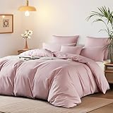 Boqingzhu Mako Satin Bettwäsche 200x200 cm Rosa Altrosa 100% Baumwolle Lyocell Seide Bettwäsche Set mit 2 Kissenbezüge 80x80cm, Atmungsaktiv & Weich, Perfekt für Sommer und Winter