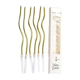 6 Stück Gebogene Mehrfarbig Plattierte Kuchenkerzen Zubehör Für Hochzeitsfeier Und Raumdekoration Feier Feierkerze