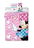 Disney Minnie Mouse Bettwäsche rosa 40x60 + 100x135cm, 100% Baumwolle