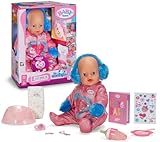 BABY born Emma Puppe Interaktiv im Winteroverall, 43 cm, 10 Funktionen, mit Stillzubehör, Töpfchen und Windeln, 3+