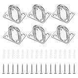 6 Stk Augplatte Edelstahl,M6 Edelstahl Decksplatte,Augplatten Zurröse Deckenöse Ösen Set,Augplatte mit Öse,Wandösen Schwerlast Augenplatte Haken für Boxsack Sonnensegel Befestigung Set, Max. 300 kg