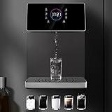 Wasserspender, Wandmontage, Netzeinheit, sofortiges heißes und kaltes Wasser, 5 Temperaturregelung und 4 Wasservolumen, ideal für Zuhause, Büro und Kantinen