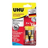 UHU Sekundenkleber blitzschnell MINIS gel 3x1g mit Box