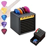 Guitar Picks Holder Box,Plektrum Halter Gitarre,Amp Speaker Pick Holder Mit Pickel,Gitarren Zubehör Set,Praktische Aufbewahrung,Geschenk für Gitarristen,für Gitarre, Bass, Ukulele Spieler
