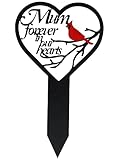 33 cm großes Metallschild für Mütter, Grabdekoration, Friedhofsschild, Gedenktafel 'Mum Forever in our Hearts', Gedenkgeschenk für den Verlust der Mutter, Grabschmuck, Friedhof