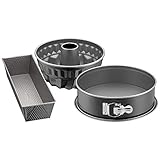 Original Kaiser Inspiration Backformen Backset 3-teilig, mit Springform (Flachboden), Gugelhupf Backform, Kastenform, Kuchenform antihaftbeschichtet, Schwarz