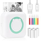 LYTGTOP Bluetooth Etikettendrucker, Tragbarer Beschriftungsgerät Selbstklebend, Etikettiergerät Selbstklebend mit 5 Etikettenrolle und 5 Farbstift, für Zuhause, BüRo, Schule, Kompatibel iOS & Android