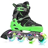 Kuxuan Skates Verstellbare Inline-Skates für Jungen Mädchen Kinder mit Leuchträdern, Teenager-Skates für Anfängerinnen Frauen