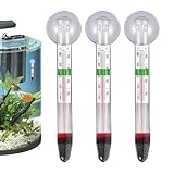 3St Aquarium Thermometers | Thermometer Wassertemperatur | Hochpräzises Aquarium Thermometer Digital Tropische mit Saugnapf | Kabelloses Wasserthermometer mit Anzeige für Aquariums Zubehör
