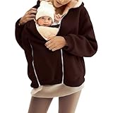 Tragejacke für Mama und Baby Tragejacke Fleece Umstandsjacke Mama Jacke mit Trageeinsatz,Umstands 3 In 1 Schwangerschaftsjacke mit Babyeinsatz Winterjacke Schwangerschaft Jackenerweiterung (M-3XL)