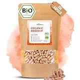 RheinNatur Bio Hagebutten Kapseln 250 Stück - 2000 mg je Tagesdosis - Reine Bio Hagebutten gemahlen in pflanzlicher Kapselhülle, vegan - Reich an Vitaminen, Mineralstoffen & Antioxidantien