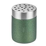 Seasoning Shaker, Spices Bottle, Compact Container with Holes for Salt, Pepper and Sugar, 5.28 x 2.28 x 3.15 Inches, Stainless Steel, Sleek and Stylish Black Color