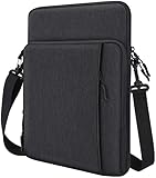 Dadanism 13,3 Zoll Tablet Organisator Tasche Hülle mit Schultergurt für iPad Pro 13' M4 2024, iPad Air 13' M3 M2, iPad Pro 12.9', Galaxy Tab S10+ Plus/S9 FE+/S9+ Plus 12.4', Tab P12 12,7',Schwarz+Grau